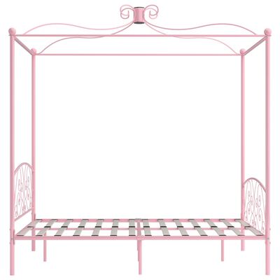 vidaXL Canopy Bed Frame Pink Metal 120x200 cm