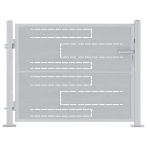 vidaXL Garden Gate 85 x 70 cm Stainless Steel Silver Lockable