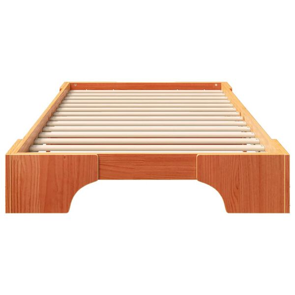 vidaXL Bed Frame Brown 80 x 220 cm Solid Pine Wood