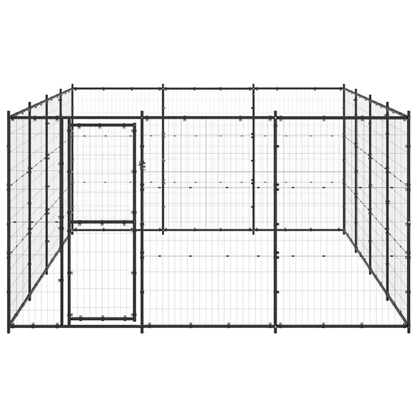 vidaXL Outdoor Dog Kennel Steel 14.52 m²