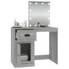 vidaXL Dressing Table with LED Grey Sonona 90x50x132.5 cm Engineered Wood