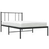 vidaXL Metal Bed Frame without Mattress with Headboard Black 80x200cm