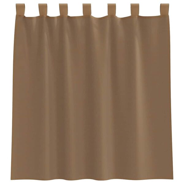 vidaXL Voile Curtains with Loops 2 pcs Light Brown 140x140 cm