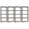 vidaXL 5-Layer Shelves 4 pcs Anthracite Steel&Engineered Wood