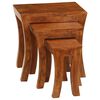 vidaXL Nesting Table Set 3 Pieces Solid Acacia Wood 50x35x50 cm Brown