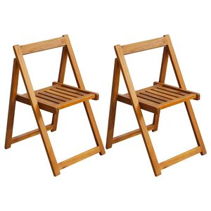 vidaXL Folding Chairs 2 pcs Solid Acacia Wood