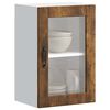 vidaXL Kitchen Wall Cabinet with Glass Door&nbsp;Porto Smoked Oak