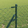 vidaXL Fence Post Green 10 x 0.4 m (60 x 60 mm mesh) Steel and PVC