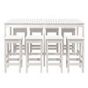 vidaXL 9 Piece Garden Bar Set White Solid Wood Pine