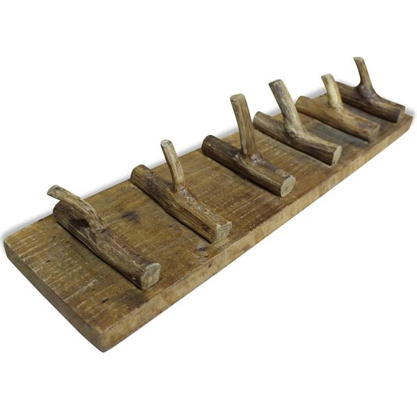 vidaXL Coat Rack Mixed Recycled Wood 60x15 cm