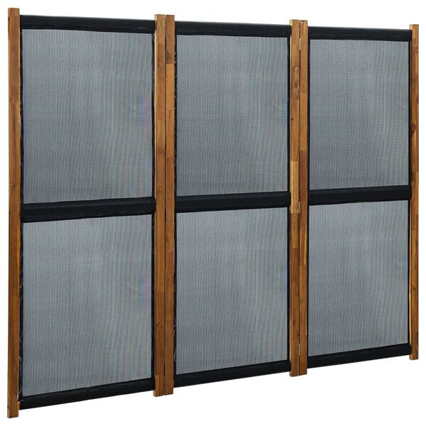 vidaXL 3-Panel Room Divider Black 210x170 cm