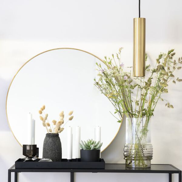 House Nordic Round Mirror Daisy Brass