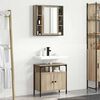 vidaXL Bathroom Furniture Set with Shelf 2 pcs Brown Engineered wood