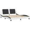 vidaXL Bed Frame without Mattress "Zadar" White and Black 180x200 cm Super King Faux Leather