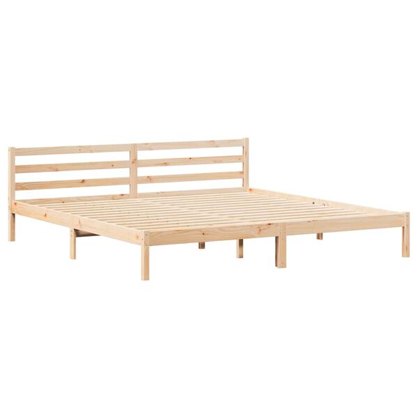 vidaXL Bed Frame Brown 215.5 x 205.5 x 69.5 cm Solid Pine Wood