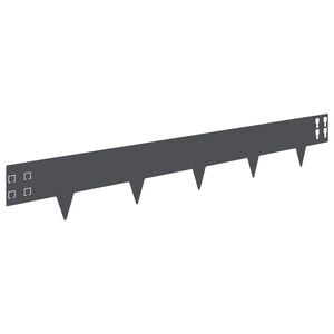 vidaXL Lawn Edging 10 pcs 100 x 15 cm Steel Anthracite