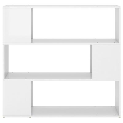 vidaXL Book Cabinet Room Divider High Gloss White 100x24x94 cm