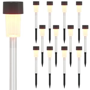 vidaXL Outdoor Solar Lights with Ground Spike 12 pcs Warm White