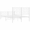 vidaXL Metal Bed Frame without Mattress with Footboard&nbsp;White 120x190cm