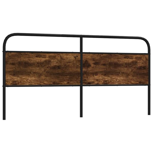 vidaXL Headboard Smoked Oak 180 cm Steel and Engineered Wood