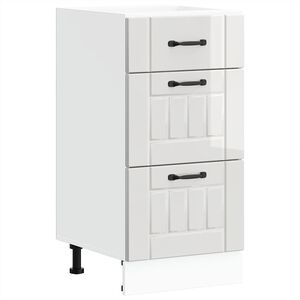 vidaXL Kitchen Base Cabinet "Lucca" High Gloss White Engineered Wood