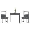 vidaXL 3 Piece Garden Bistro Set Grey Solid Wood Pine