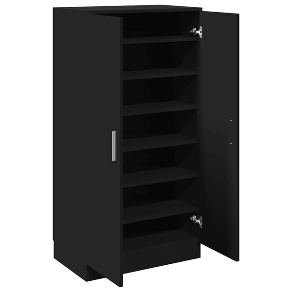 vidaXL Shoe Cabinet Black 55x35x108 cm Engineered wood