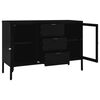 vidaXL Sideboard Black 105x35x70 cm Steel and Tempered Glass