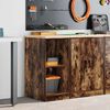 vidaXL Garage Storage Cabinet Smoked Oak 40x51x85 cm Solid Wood Pine