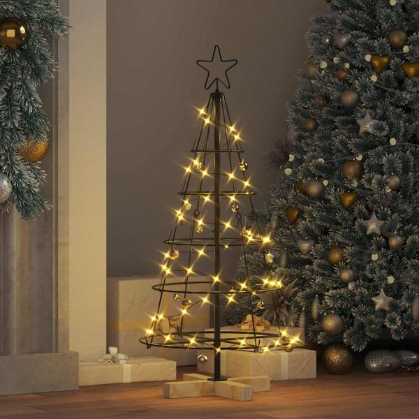 vidaXL Christmas Cone Tree with Stand Black 90 cm Steel