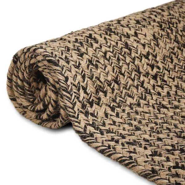 vidaXL Area Rugs Square Natural and Black 300 x 300 cm Jute