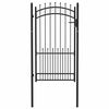 vidaXL Fence Gate with Spikes Steel 104x134.5 cm Black