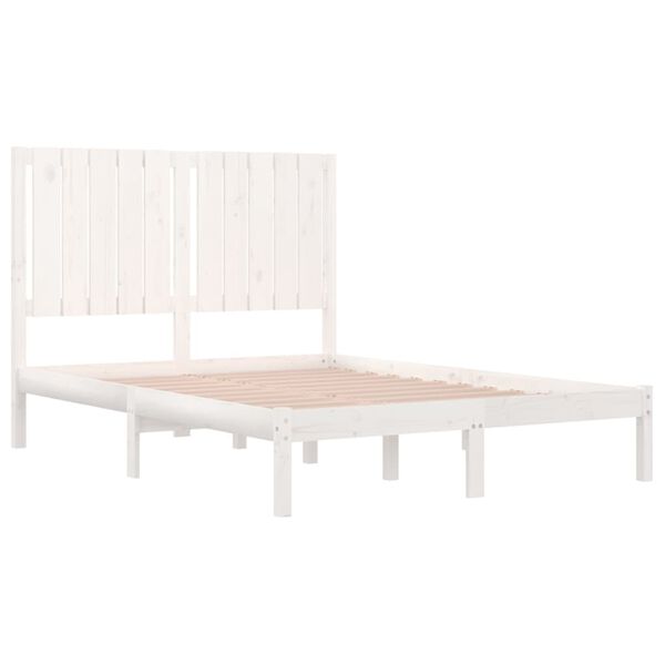 vidaXL Bed Frame without Mattress White 120x190 cm Small Double Solid Wood