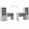 vidaXL Desk with Drawer 2 pcs Concrete Grey