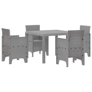 vidaXL Garden Dining Set 5 pcs Light Grey Polypropylene
