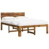vidaXL Double Bed Frame with Headboard ROSTOCK Natural 140 x 190 cm