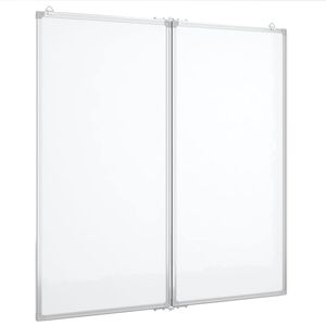 vidaXL Magnetic Whiteboard Foldable 80x80x1.7 cm Aluminium