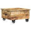 vidaXL Coffee Table Rough Mango Wood 70x70x40 cm