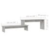 vidaXL TV Cabinet Concrete Grey 180x30x43 cm Engineered Wood