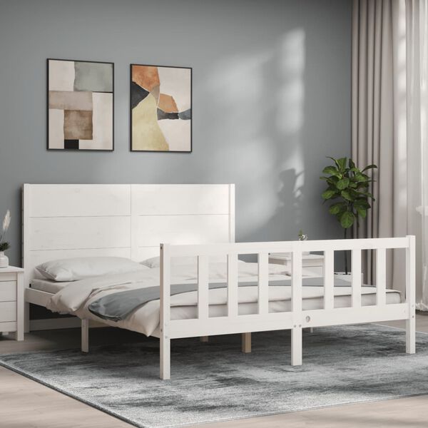 vidaXL Bed Frame without Mattress White 160x200 cm Solid Wood Pine