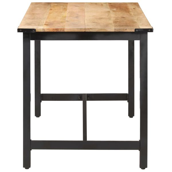 vidaXL Dining Table 140x70x76 cm Solid Rough Mango Wood