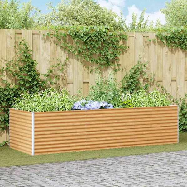 vidaXL Garden Raised Bed 290 x 100 x 68 cm Galvanised Steel