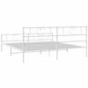 vidaXL Metal Bed Frame without Mattress with Footboard White 200x200cm