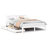 vidaXL Bed Frame with Drawers without Mattress White 135x190 cm Double