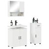 vidaXL Bathroom Furniture Set 3 pcs White Engineered wood & Metal