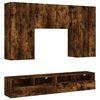 vidaXL 5 Piece TV Wall Units Smoked Oak Engineered Wood