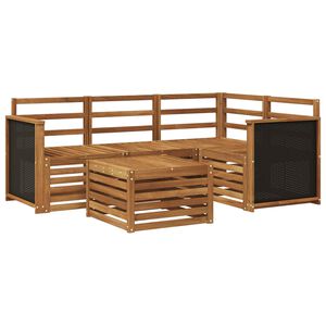 vidaXL Outdoor Sofa Set 5 pcs Natural 59 x 59 x 37 cm Polyester