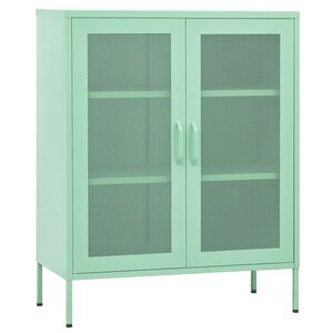 vidaXL Storage Cabinet | Mint | Steel | Medium | Levelers | Storage Cabinet