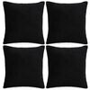 vidaXL Cushion Covers 4 pcs Fabric 80x80 cm Black