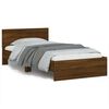 vidaXL Bed Frame without Mattress with LED Lights Brown Oak 100x200 cm